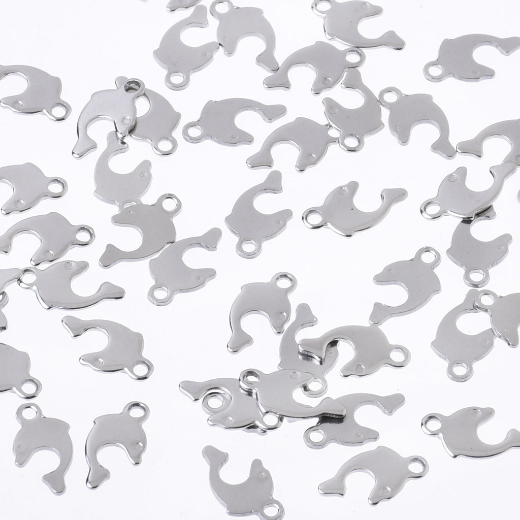 Stainless Steel charms pendant Blank Stamping Tag Pendants Butterfly Dolphin Rabbit Bear Dragonfly Star to choose 50pcs 102684