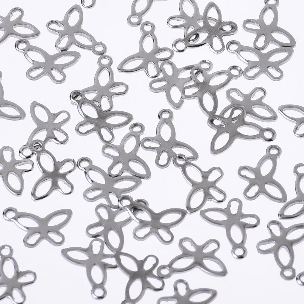 Stainless Steel charms pendant Blank Stamping Tag Pendants Butterfly Dolphin Rabbit Bear Dragonfly Star to choose 50pcs 102684
