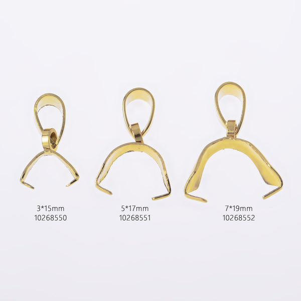 Stainless Steel Pinch Bail pendant connectors necklace bracelet clasps hole 3.5mm Jewelry Supplies 20pcs 102685