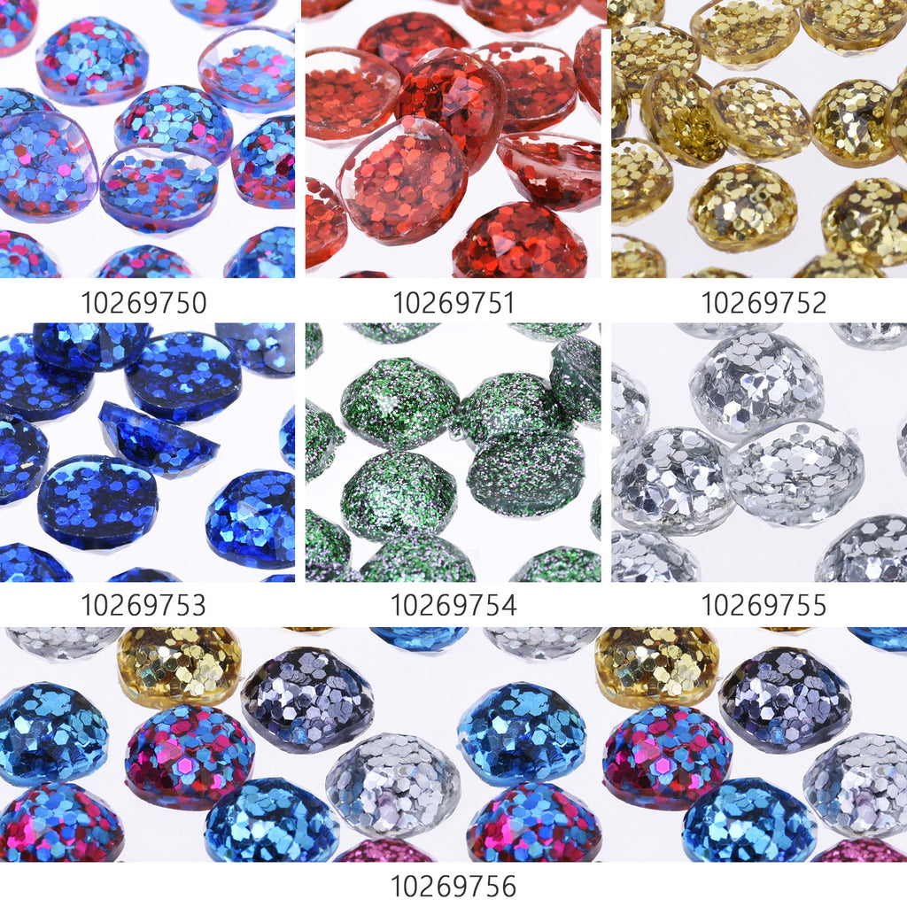 10mm Flake Resin Cabochon glitter resin Crystal sequins Pendant charm Decoration Jewelry Accessories 50pcs 102697