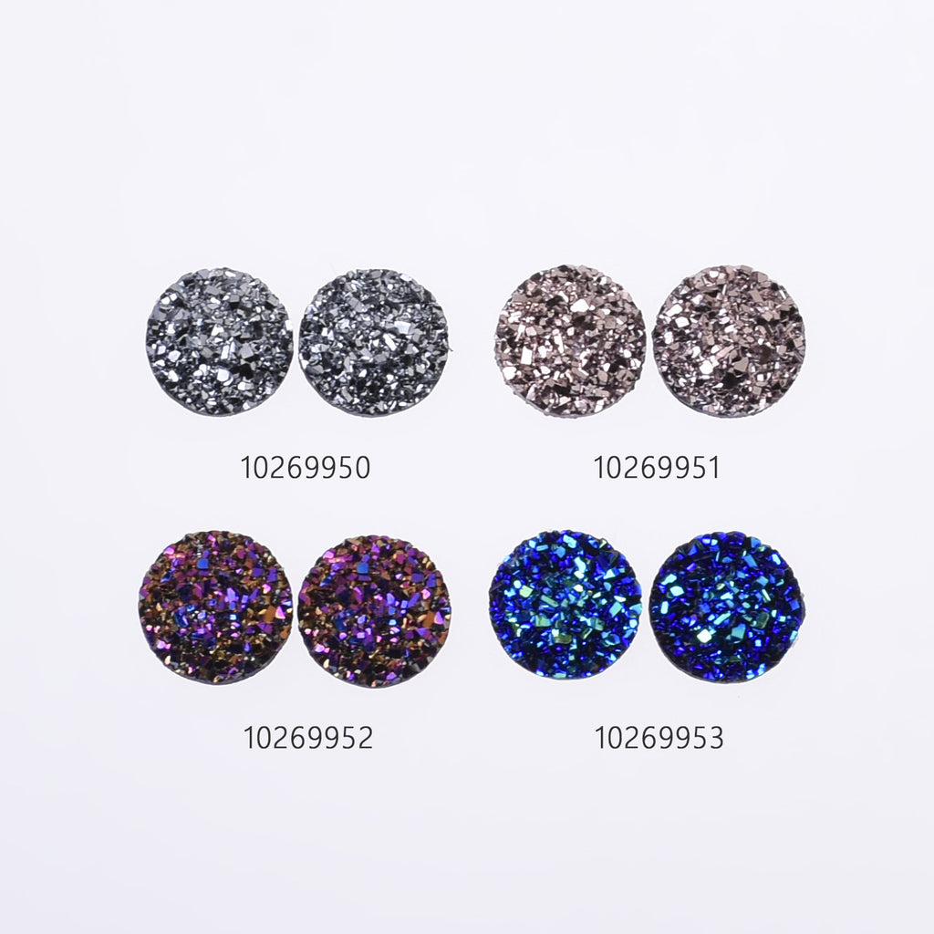 12mm Round Faux Druzy Resin Crystal Clusters Cabochons glitter resin cabochon diy Resin Jewelry wholesale 50pcs 102699