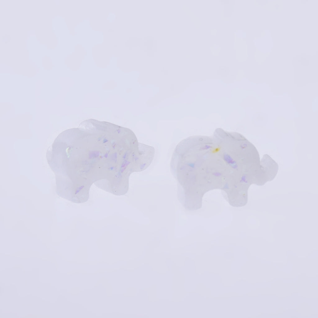 10.5*7.8mm Elephant Artificial Opal Hamsa Resin Opal Beads 1.5mm hole charm opal handmade necklace pendant 20pcs 102704