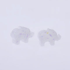 10.5*7.8mm Elephant Artificial Opal Hamsa Resin Opal Beads 1.5mm hole charm opal handmade necklace pendant 20pcs 102704