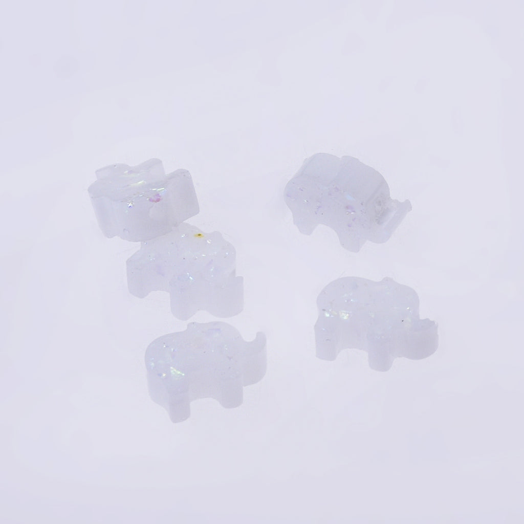 10.5*7.8mm Elephant Artificial Opal Hamsa Resin Opal Beads 1.5mm hole charm opal handmade necklace pendant 20pcs 102704