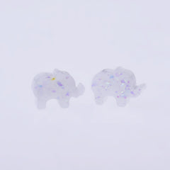 10.5*7.8mm Elephant Artificial Opal Hamsa Resin Opal Beads 1.5mm hole charm opal handmade necklace pendant 20pcs 102704