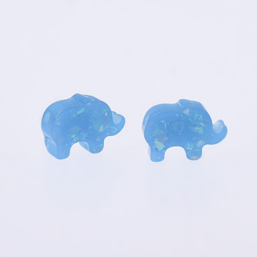 10.5*7.8mm Elephant Artificial Opal Hamsa Resin Opal Beads 1.5mm hole charm opal handmade necklace pendant 20pcs 102704