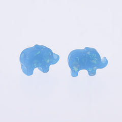 10.5*7.8mm Elephant Artificial Opal Hamsa Resin Opal Beads 1.5mm hole charm opal handmade necklace pendant 20pcs 102704