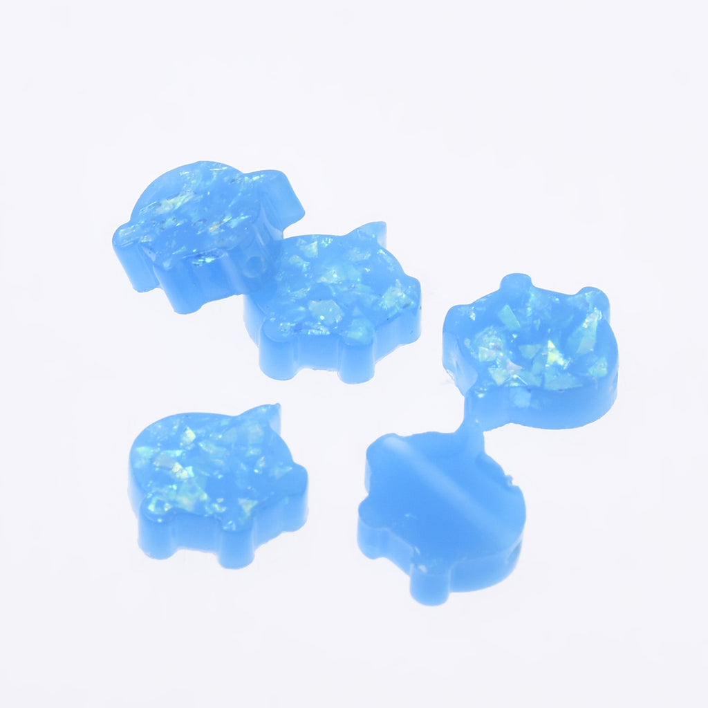 10.5*7.8mm Elephant Artificial Opal Hamsa Resin Opal Beads 1.5mm hole charm opal handmade necklace pendant 20pcs 102704
