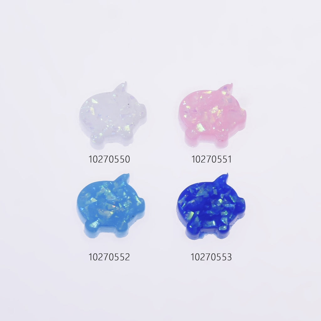 11*10.3mm Resin piggy shape Opal Beads Artificial Opal Hamsa 1.5mm hole Opal hamsa charm 20pcs 102705