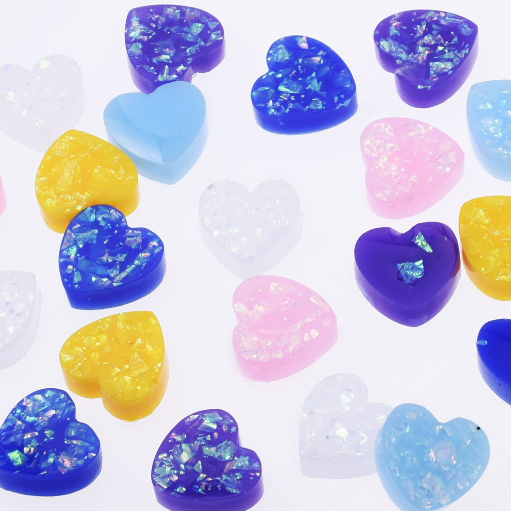 12mm Artificial Opal Hamsa Resin Heart opal stone pendants charms for jewelry making 20pcs 102710