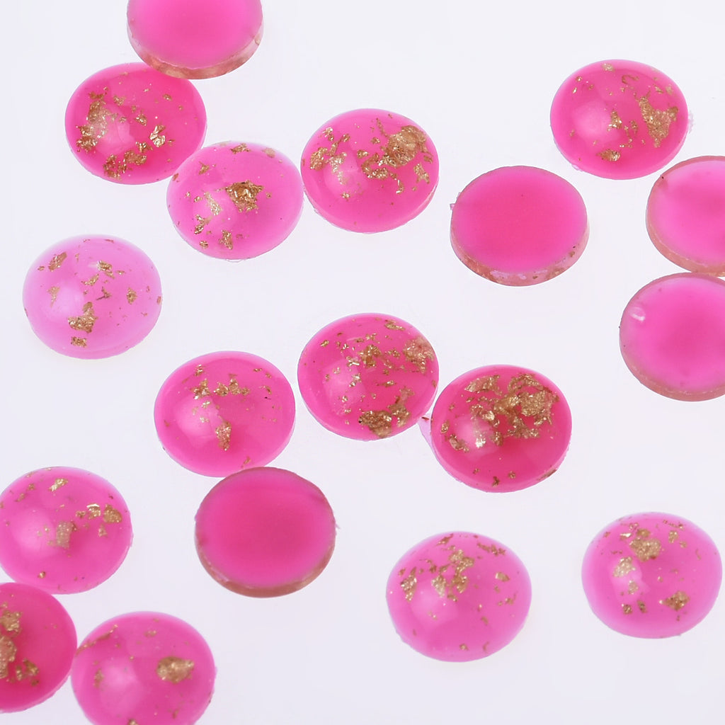 8mm Artificial Opal Hamsa Resin Round Flat Back Opal stone Resin Opal Cabochon for DIY Pendant Findings 50pcs 102713