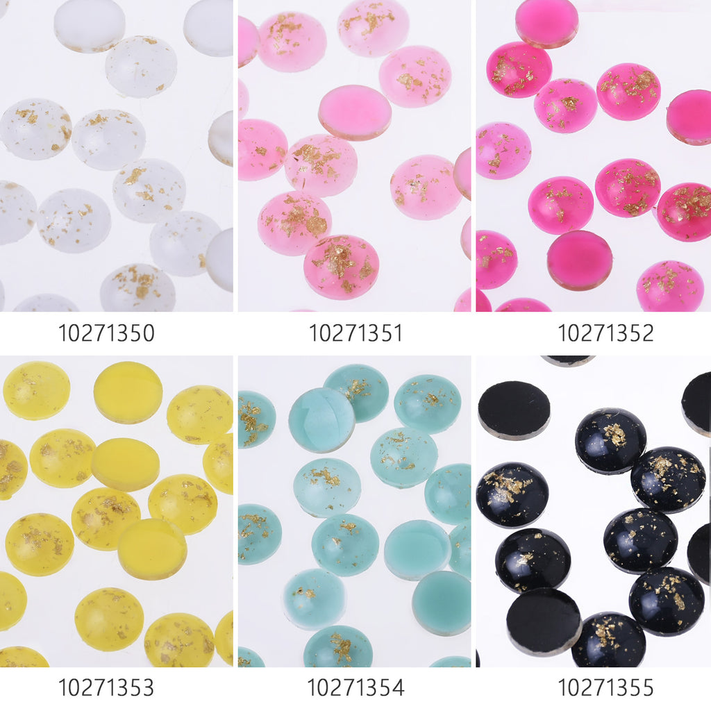 8mm Artificial Opal Hamsa Resin Round Flat Back Opal stone Resin Opal Cabochon for DIY Pendant Findings 50pcs 102713
