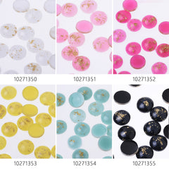 8mm Artificial Opal Hamsa Resin Round Flat Back Opal stone Resin Opal Cabochon for DIY Pendant Findings 50pcs 102713