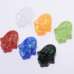 12*14mm Artificial Opal Hamsa Resin Opal Beads without hole Hand Bead Charm Pendant Wholesale 20pcs 102714
