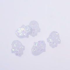12*14mm Artificial Opal Hamsa Resin Opal Beads without hole Hand Bead Charm Pendant Wholesale 20pcs 102714