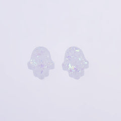 12*14mm Artificial Opal Hamsa Resin Opal Beads without hole Hand Bead Charm Pendant Wholesale 20pcs 102714