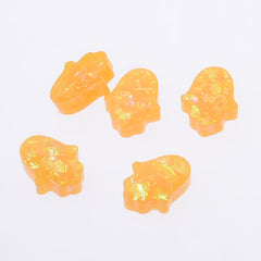 12*14mm Artificial Opal Hamsa Resin Opal Beads without hole Hand Bead Charm Pendant Wholesale 20pcs 102714