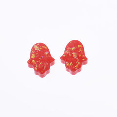 12*14mm Artificial Opal Hamsa Resin Opal Beads without hole Hand Bead Charm Pendant Wholesale 20pcs 102714