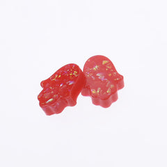 12*14mm Artificial Opal Hamsa Resin Opal Beads without hole Hand Bead Charm Pendant Wholesale 20pcs 102714