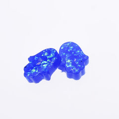 12*14mm Artificial Opal Hamsa Resin Opal Beads without hole Hand Bead Charm Pendant Wholesale 20pcs 102714