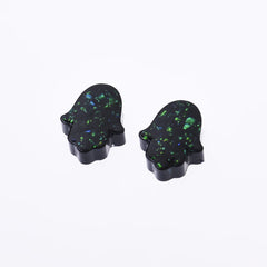 12*14mm Artificial Opal Hamsa Resin Opal Beads without hole Hand Bead Charm Pendant Wholesale 20pcs 102714