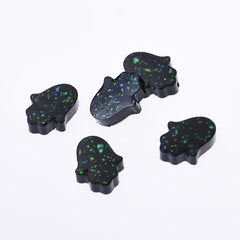 12*14mm Artificial Opal Hamsa Resin Opal Beads without hole Hand Bead Charm Pendant Wholesale 20pcs 102714