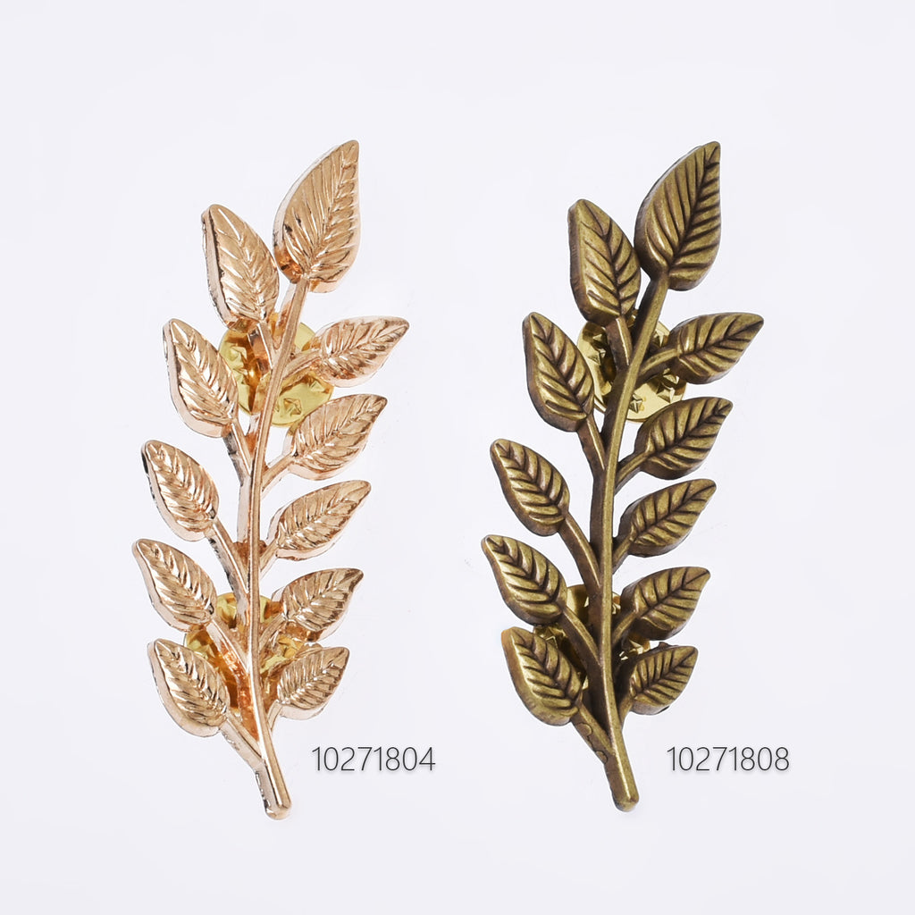 21*66mm Retro Alloy Leaf collar clips Collar Pins Brooch universal brooch shirt suit collar pin Clothes Accessories 10pcs 102718