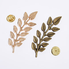 21*66mm Retro Alloy Leaf collar clips Collar Pins Brooch universal brooch shirt suit collar pin Clothes Accessories 10pcs 102718