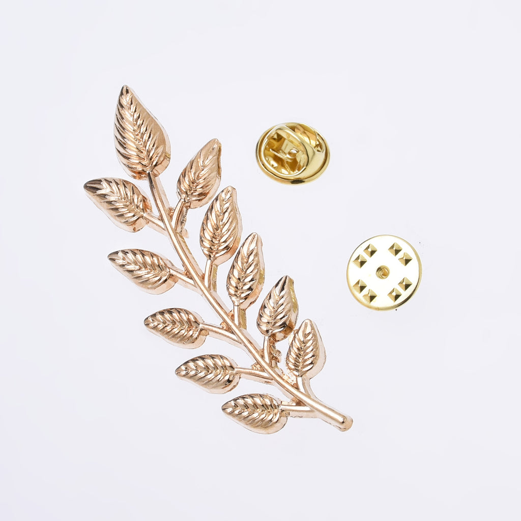 21*66mm Retro Alloy Leaf collar clips Collar Pins Brooch universal brooch shirt suit collar pin Clothes Accessories 10pcs 102718
