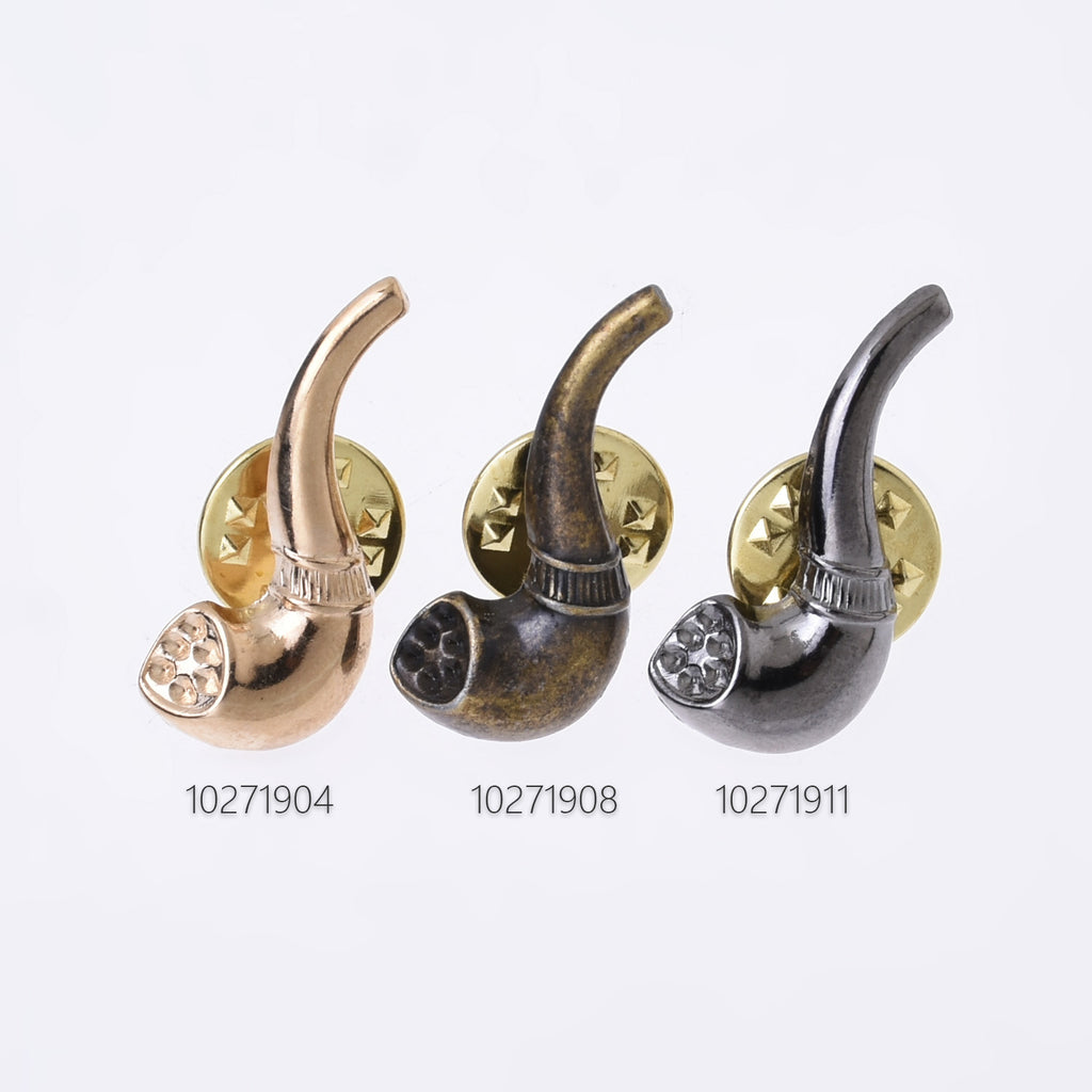 10*27mm Alloy Pipe brooch pin Smoker Pipe Shaped Clip collar Pins Brooch for men Clothes Accessories 10pcs 102719