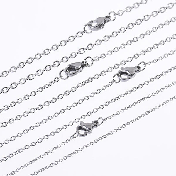 304 Stainless Steel Cross O Chain Necklace Chain with Lobster Clasp 18"/20"/24" length to choose Jewelry Chain 10pcs 10272