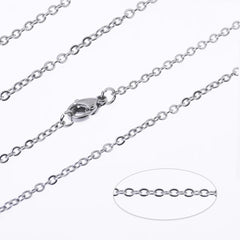 304 Stainless Steel cross O Flat Link Chain width 1.6*0.4mm Jewelry Chains 18