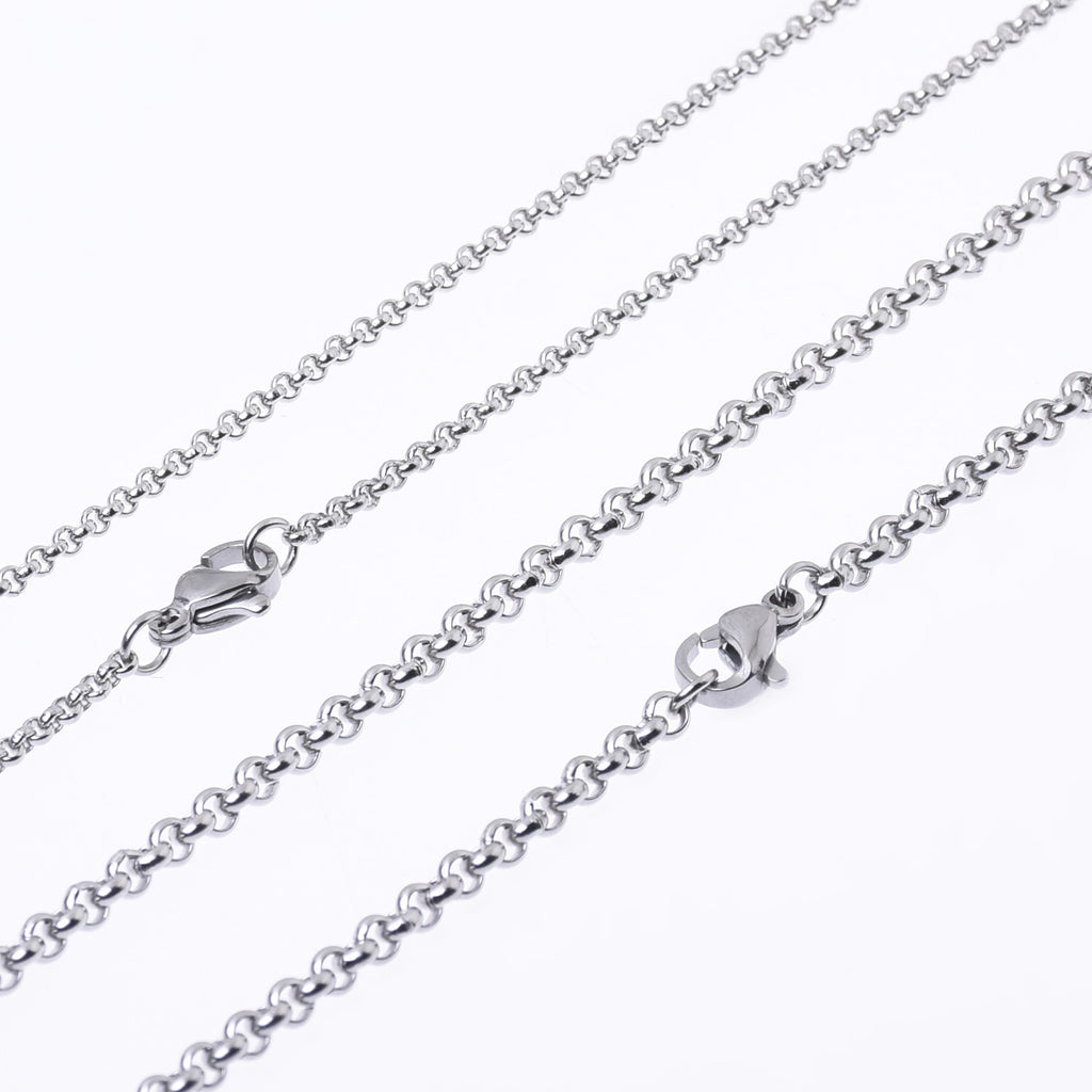 20"/24"/30" Stainless steel Chain Necklace 2/3mm link width handmade chain Minimalist Necklace 10pcs 10273