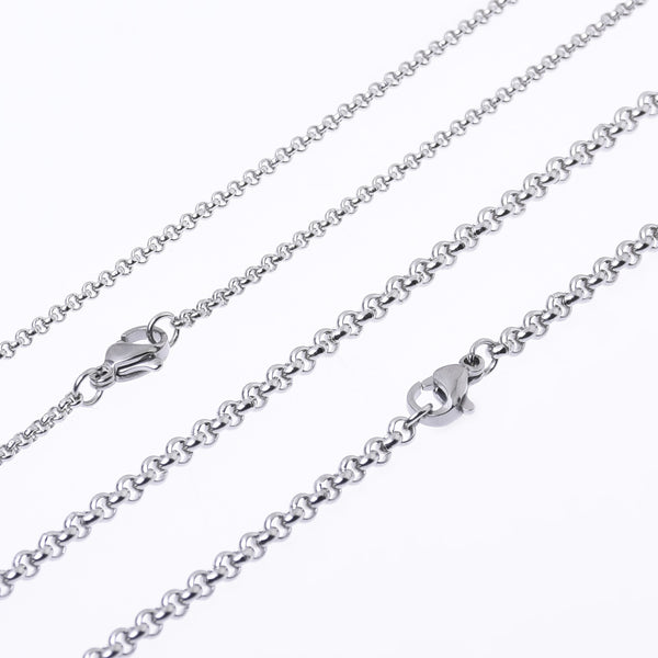 20"/24"/30" Stainless steel Chain Necklace 2/3mm link width handmade chain Minimalist Necklace 10pcs 10273