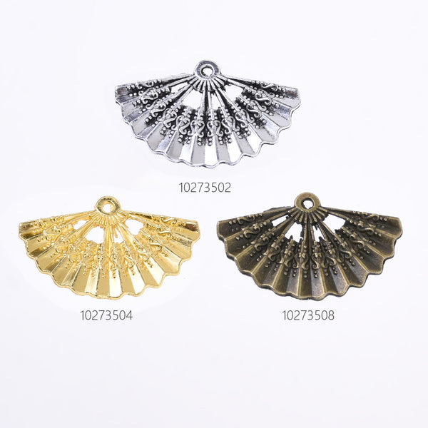 21*33mm Alloy Fan shape necklace pendant Vintage Bracelet Charms Necklace Charms findings 20pcs 102735