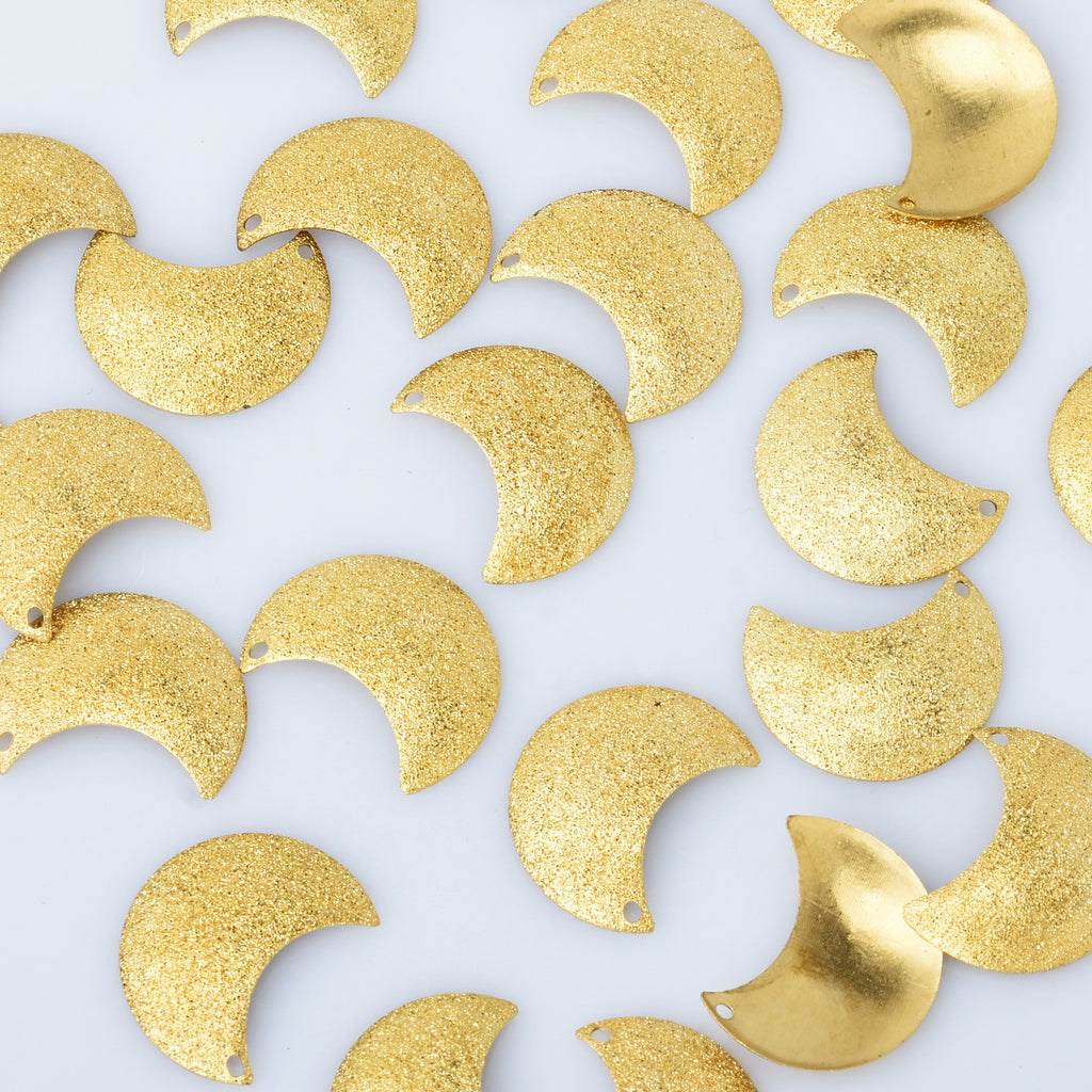 1/2*7/8" Brass Crescent Moon Stamping Blanks Single-sided matte moon charm pendant stamping supplies 20pcs 10275750