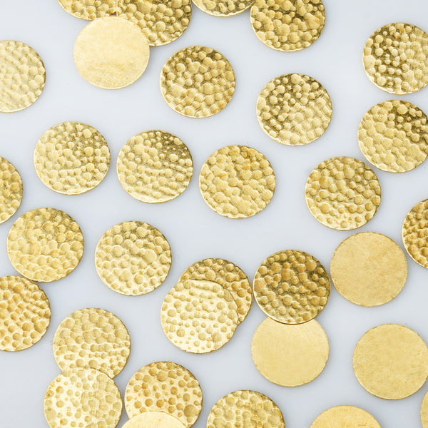 5/8" Brass Hammered Circle Stamping Blank Single-sided hammered Stamping Disc 20pcs 10275850