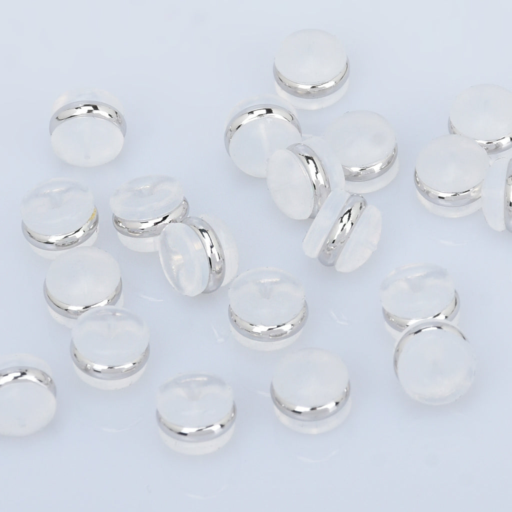 100pcs Plastic Earring Backs in Clear Silicone, Soft Plastic Ear Nuts