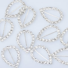 Bling Metal Rhinestone Buckle Sliders Square/Rectangle/teardrop/Heart/Round/Oval shape ribbon sliders DIY Jewelry 10pcs 102766