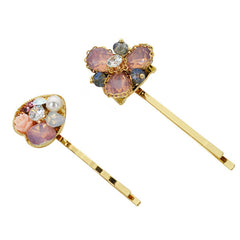Alloy Bobby Pins Hair Clips with Blank Pad Golden Plated Hair Accessory Findings Blank Tray 5pcs 102779