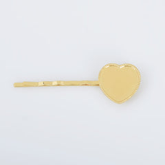Alloy Bobby Pins Hair Clips with Blank Pad Golden Plated Hair Accessory Findings Blank Tray 5pcs 102779