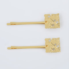 Alloy Bobby Pins Hair Clips with Blank Pad Golden Plated Hair Accessory Findings Blank Tray 5pcs 102779
