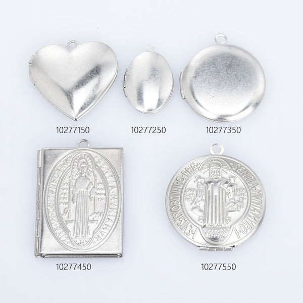 Stainless Steel High Quality Locket Pendant Charm Photo Frame Charm for Locket Necklace 5pcs 10277