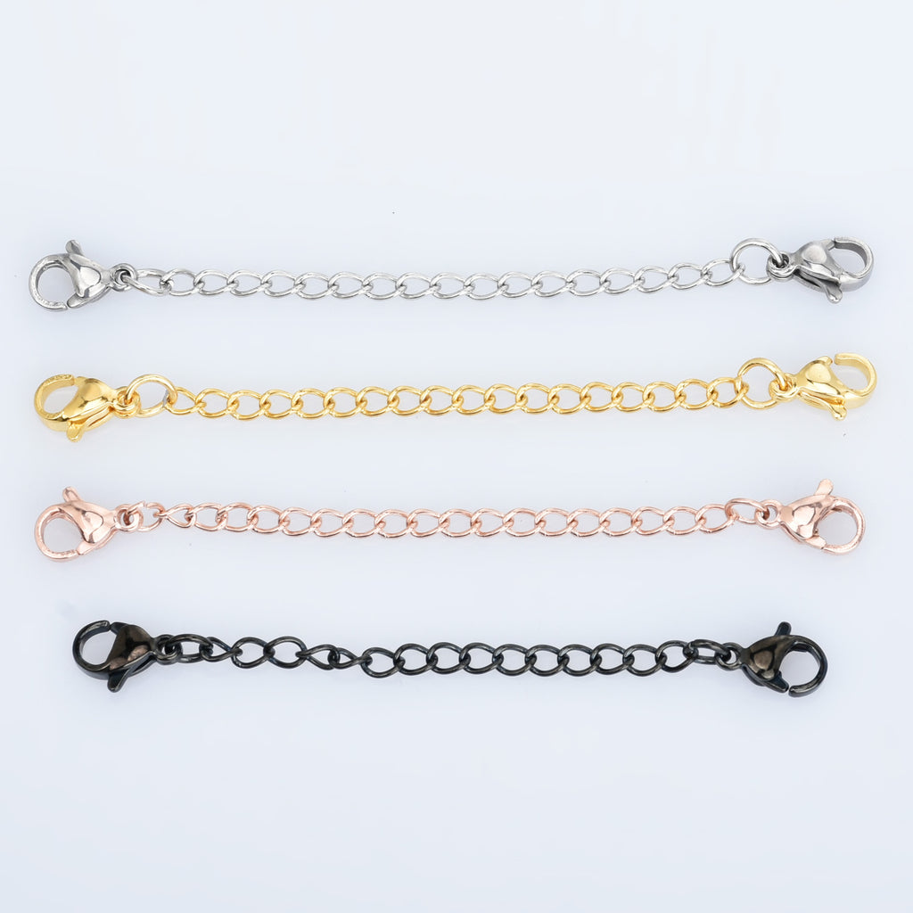 Stainless Steel Double Lobster Clasps Extension Chain 2"/3"/4"/5"/6" to choose for necklace Chain lobster clasps on each end 10pcs 10278