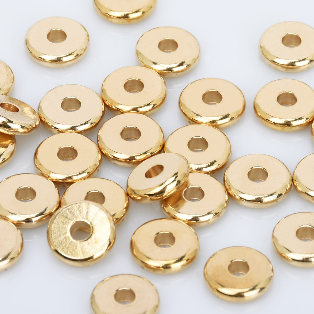 Brass Spacer Beads 4/5/6/8/10 mm Round Discs Flat Beads Spacers