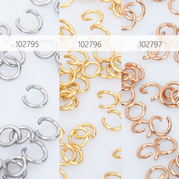 Stainless Steel open jump rings 0.8mm Thick Link Connector 4/5/6/7/8mm Split jump rings Wholesale 300pcs