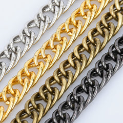 7.5mm Width Double Chain Iron Shoulder Handbag purse Strap Chain Metal Crossbody Bag Chain Strap 60cm/120cm Length to choose 1pcs 10281