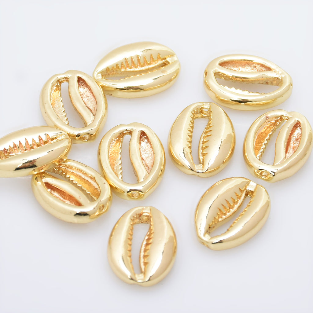 10*15mm Brass Cowrie Shell shape Beads spacer beads 0.5mm hole Brass Beads Unusual Beads 5pcs 10283404
