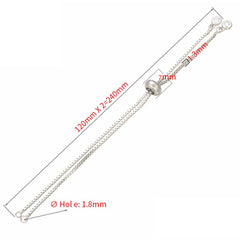 Brass Half finished Adjustable Chain Bracelet Sliding Bracelet chain with Rubber Stopper Beads Expandable Bracelet 1pcs 102850