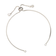 Brass Half finished Adjustable Chain Bracelet Sliding Bracelet chain with Rubber Stopper Beads Expandable Bracelet 1pcs 102850